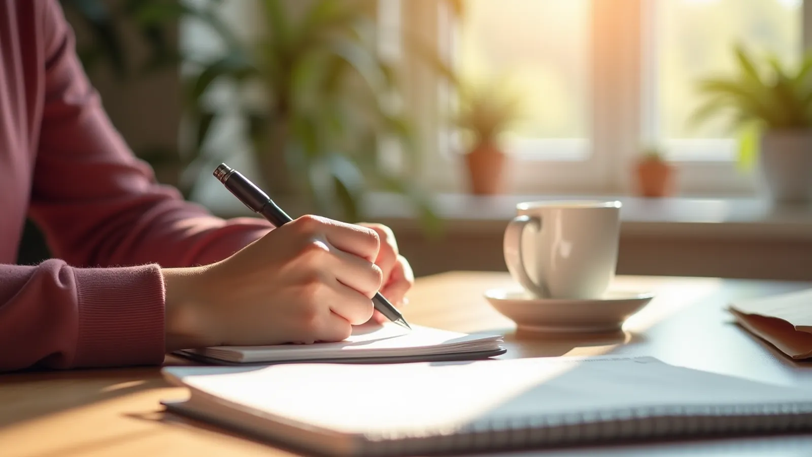 Medication side effects notes and pen ready at a quiet kitchen table