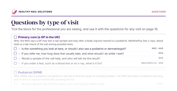 Preview of the top of page 11 of the Nail and Foot-Care Visit Kit: the heading and first lines only, not the full page